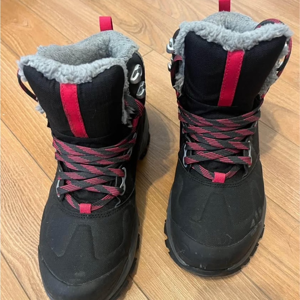 Quechua Black and Red Insulated Hiking Boots